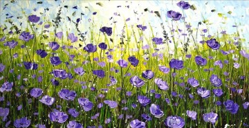 紫の花の 3D テクスチャ Oil Paintings